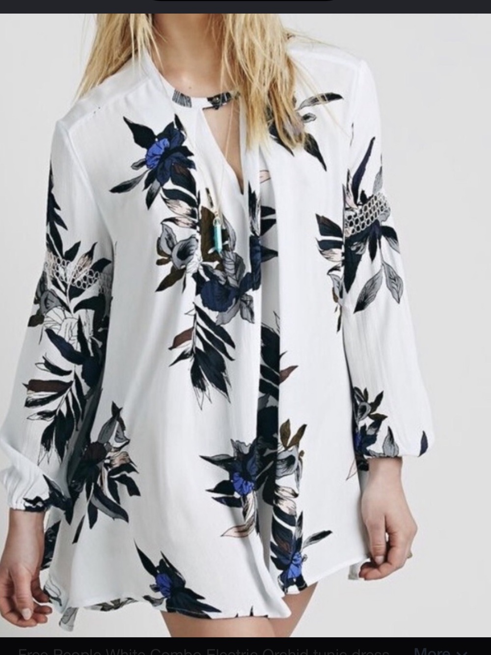 Free People Electric Orchid Tunic Swing Top (flaw)